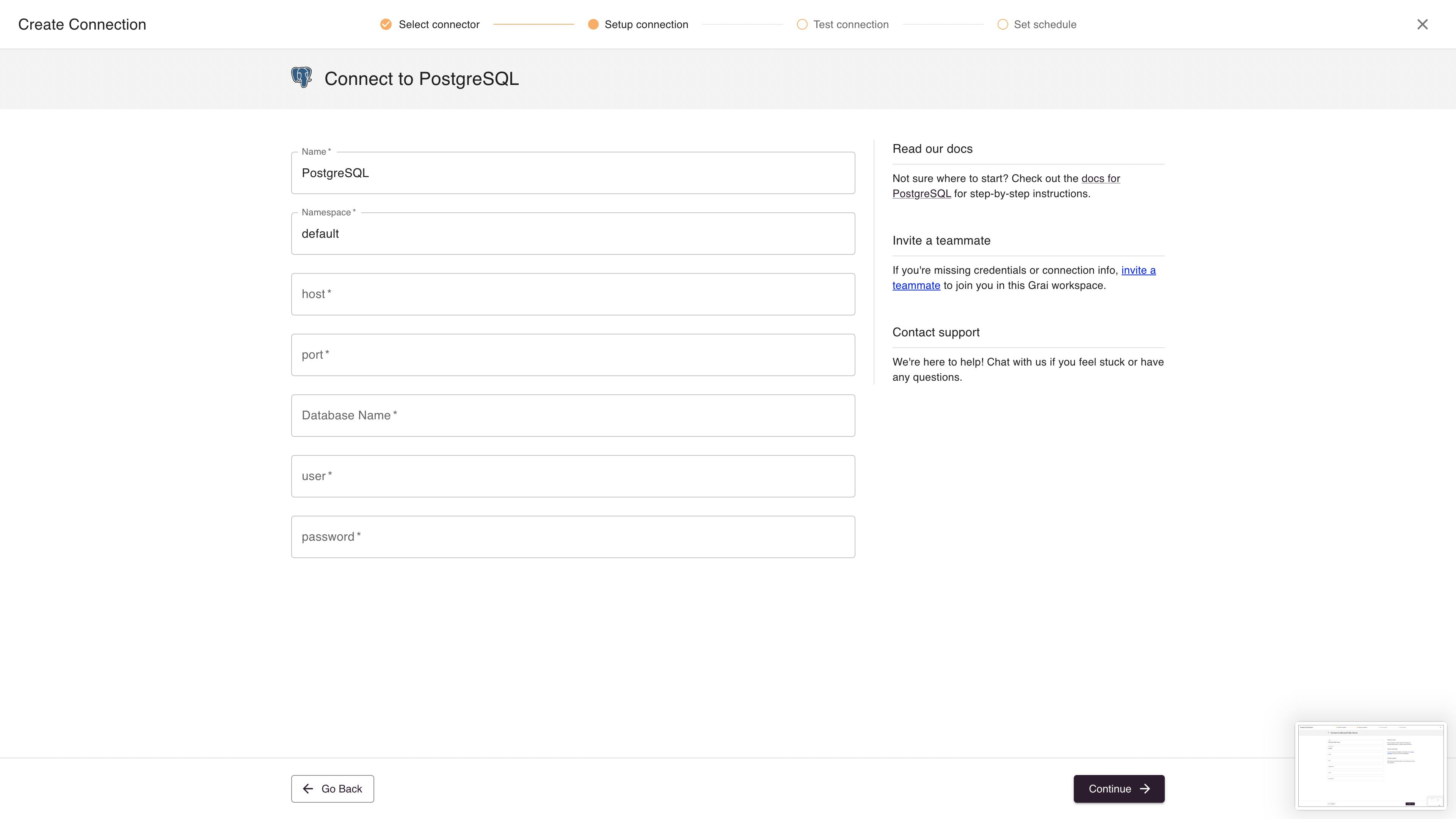 Postgres Integration